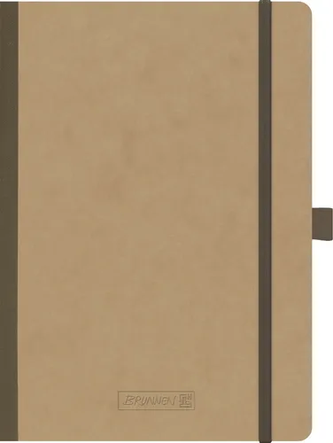 Kladde DIN A5 Brunnen dotted 96 Blatt braun mit Stiftschlaufe Gummizug Notizbuch