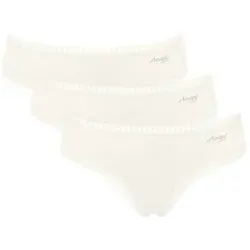 Sloggi GO Crush Hipster Slips 3er-Pack Elfenbein XX-Large - Bequeme Hipster-Slips aus 95 % Bio-Baumwolle für täglichen Komfort. Praktisches 3er-Pack mit trendigen Designs und elastischer Spitzenkante für einen perfekten Sitz.
