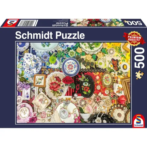 Schmidt 58983 - Schmuckschätzchen Puzzle, 500 Teile, Premium-Qualität mit spiegelfreiem Vergnügen und perfekter Passgenauigkeit