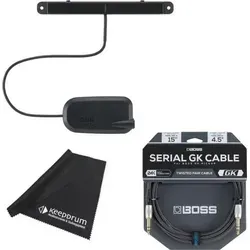 Boss GK-5B Basstonabnehmer für Synthesizer-Effektgeräte mit BGK-15 Serial GK-Kabel und Tuch