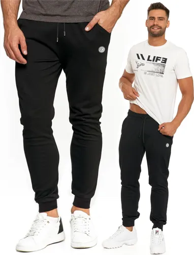 Herren Sweathose Mit Kordelzug Schwarz Bequemes Band Moraj Xxl