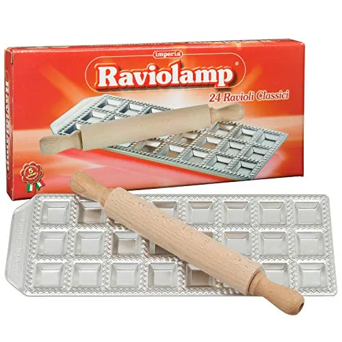 G S D Haushaltsgeräte 29 002 Ravioliform - Ravioli Classici mit Teigrolle, für 24 perfekte Ravioli 34 x 34 mm