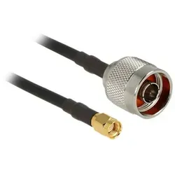 Delock Antennenkabel 2m RP-SMA zu N-Anschluss - WLAN-Antennen/Kabel, 2 Meter lang für optimale Signalübertragung, ideal für die Verbindung von WLAN-Geräten.