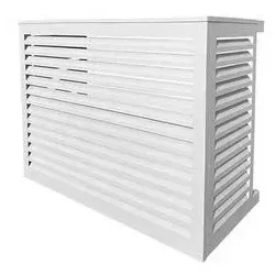 Aluminium Verkleidung für Klimaanlagen | Schutzgitter Größe S, Reinweiß - Schützen Sie Ihre Klimaanlage oder Wärmepumpe mit dieser robusten Aluminiumverkleidung. Einfache Montage, optimale Luftzirkulation und ansprechendes Design für den Außenbereich.