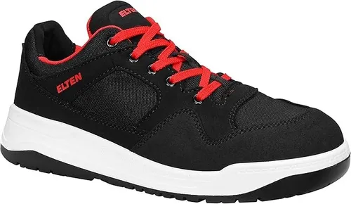 ELTEN Sicherheitsschuhe Maverick Black Low S3 ESD, Gr. 43 - Arbeits- & Schutzkleidung mit atmungsaktiver, strapazierfähiger Microfaser, antistatisch und schmutz- sowie wasserabweisend. Ideal für Bau, Industrie und Handwerk.