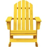vidaXL Adirondack-Schaukelstuhl aus Tanne in Gelb - Gartenstuhl aus massivem Tannenholz, witterungsbeständig und ergonomisch gestaltet für optimalen Komfort. Ideal für entspannte Stunden im Freien!