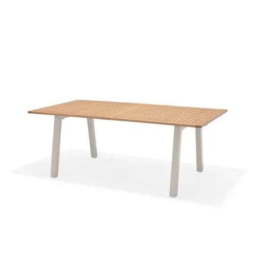 Primaster Gartentisch Padua 195 x 100 cm - Witterungsbeständiger Esstisch aus Eukalyptusholz und Aluminium, ideal für Garten und Terrasse. Mit großzügigen Maßen von 195 x 100 cm bietet er Platz für gesellige Runden.