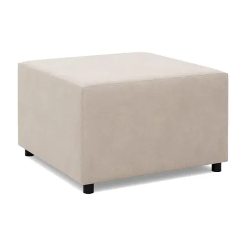 Mebligo - Fußstütze für Sessel 70 x 70 cm NEO Kollektion, Bequemer Hocker als Auflage, Pouf Hocker, Aus Hochwertigen Materialien, Sitzpouf, Fusshocker Gepolstert für Sessel, Beige
