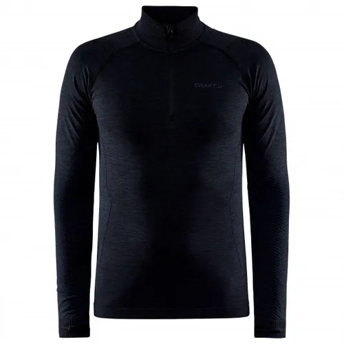 Craft Core Dry Active Comfort Half-Zip Lauftop Herren - Schwarz, Größe L - Funktionsunterwäsche für Herren, aus recycelten Stoffen, mit nahtlosem Design für optimale Bewegungsfreiheit und verbesserte Thermoregulierung.