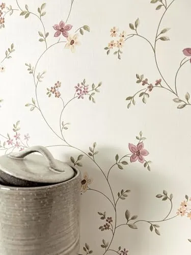 Newroom Vliestapete Weiß Floral Blumen in weiß von Newroom