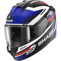 Shark D-Skwal 3 Firstlap Helm - Größe XS, schwarz-weiss-rot-blau - Motorradhelm mit kratzfestem Visier und integriertem Sonnenvisier, ideal für Brillenträger und optimalen Schutz beim Fahren.