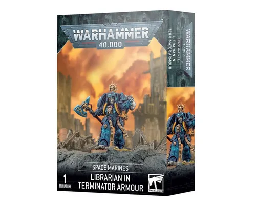 Warhammer 40.000 - Space Marines Librarian in Terminator A. - Tabletop Spiele, mehrteiliger Kunststoffbausatz für einen Librarian in Terminatorrüstung, ideal für Sammler und Spieler zur individuellen Gestaltung.