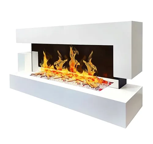 Chemin'Arte Elektrischer Wandkamin QUARTZ 3XL in weiß von Chemin'Arte