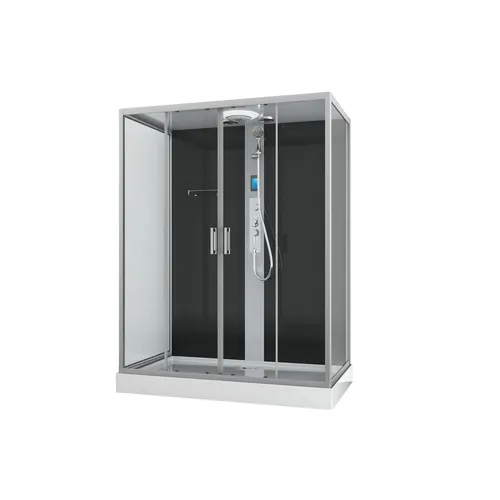 Komplettduschkabine NEW YORK chrom - Duschkabine mit integriertem Bluetooth, Radio und LED-Beleuchtung für ein luxuriöses Duscherlebnis - perfekt für Ihr modernes Bad.