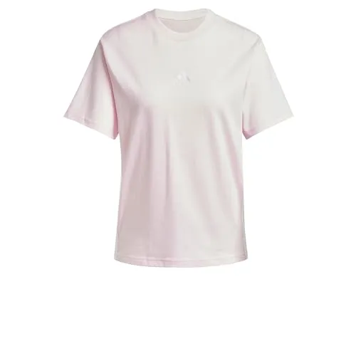 adidas Damen Essentials 3-Stripes Cotton T-Shirt in pink von adidas