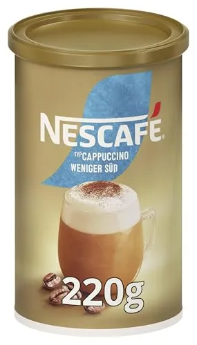 NESCAFÉ GOLD Typ Cappuccino Weniger Süß, Getränkepulver aus löslichem Bohnenkaffee, koffeinhaltig, 1er Pack (1 x 220g)