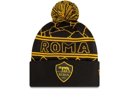 New Era Winter Bommel Mütze - SPORT BEANIE AS Rom - Unisex Wollmütze in Schwarz für die kalte Jahreszeit. Die stylische Bommel sorgt für einen modischen Look und hält angenehm warm.