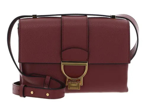 COCCINELLE Bordeaux Leder-Henkeltasche 23x17x7 cm - Elegante Henkeltasche aus hochwertigem Leder mit verstellbarem Umhängeriemen. Praktischer Steckverschluss und stilvolles Design für jeden Anlass.