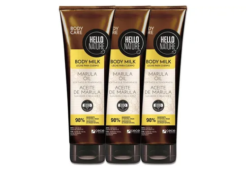 Hello Nature Tagescreme Body Milk Balm Marula Körpermilch Bodylotion gegen trockene Haut, 3-tlg., Hautpflege, Tagescreme, Bodycreme