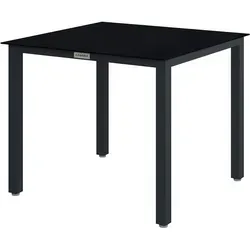Casaria Alu Gartentisch 87x87x73cm anthrazit - Hochwertiger Gartentisch aus pulverbeschichtetem Aluminium mit stabiler 5mm Sicherheitsglasplatte. Ideal für Garten und Terrasse - wetterfest und langlebig!