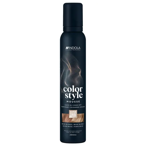 Indola Color Style Mousse 200 ml - Beige Blond - Der Indola Farbschaum für Haarfarbe bietet eine brillante Farbauffrischung und schützt das Haar vor Hitze. Ideal für eine einfache Anwendung zu Hause oder im Salon.