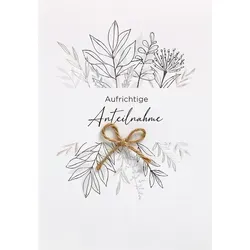 Perleberg Grußkarten Trauer unverpackt Glückwunschkarte im Format 116 x 166 cm mit Umschl