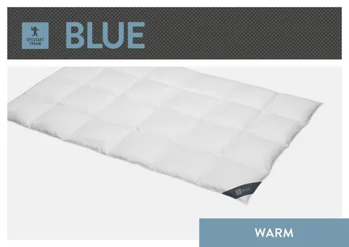 SPESSARTTRAUM Daunenbettdecke Blue 200x220 cm - Winterdecken, allergikerfreundlich und mit 60% Daunenfüllung für optimalen Schlafkomfort, hergestellt in Deutschland nach strengen DOWNPASS-Standards.