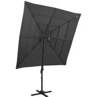 vidaXL 4-lagiger Sonnenschirm mit Aluminium-Mast 250x250 cm von vidaXL