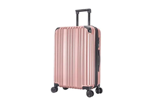 interGo Hartschalen-Trolley Reisekoffer 4 Rollen in rosegold von interGo
