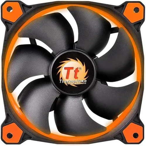 Thermaltake Riing 14 LED Orange Lüfter 140mm - Gehäuselüfter mit 140x140x25mm, beeindruckender LED-Beleuchtung in Orange und leiser Kühlung für optimierte Luftzirkulation.