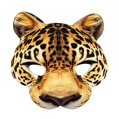 Oblique Unique® Leoparden Maske Gesichtsmaske Leopard für Halloween Kostüm Karneval Fasching Motto Party als Tier Verkleidung und zum Spielen