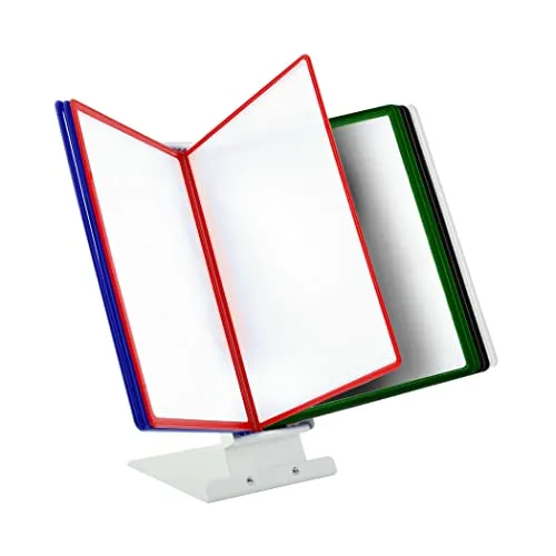 Leviatan Tisch-Sichttafelsystem | Sichttafel-Tischständer Für Schreibtisch | Aufsteller Für Sichttafeln + 10 Konsole Mehrfarbig