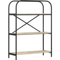 vidaXL Regal Sonoma-Eiche 80 x 30 x 109 cm - Moderner Holzwerkstoff-Regal mit 3 staufächern, stabilen Stahlbeinen und elegantem Design – ideal für Bücher und Deko im Wohn- oder Bürobereich.