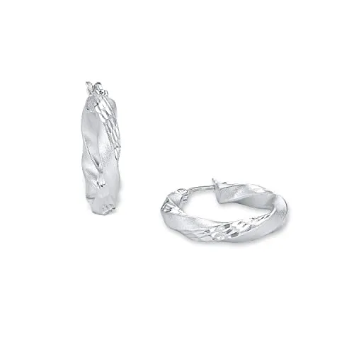 Amor Creolen 925 Sterling Silber Damen Ohrschmuck - Ohrringe für Damen aus hochwertigem 925 Sterling Silber, ideal als Geschenk in einer eleganten Schmuck Geschenk Box und mit praktischem Bügelverschluss.
