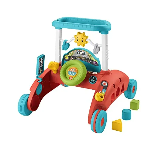 Fisher-Price 2-Seiten Auto-Lauflernwagen, mitwachsendes interaktives Spiel-Center mit über 50 Liedern, Babyspielzeug für Kinder ab 6 Monaten, Version: Französisch, HJP43