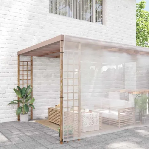 vidaXL Transparente Plane 8x8 m mit Ösen aus Polyethylen - Planen & Abdeckfolien - Strapazierfähige, wasserfeste Plane mit 70% Transparenz für vielseitigen Einsatz, ideal zum Schutz von Gartenmöbeln und leicht zu befestigen dank praktischer Ösen.