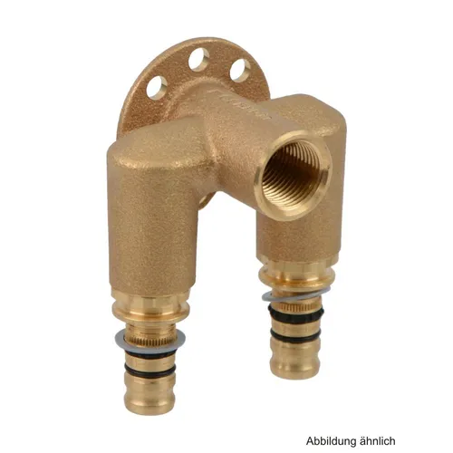 Geberit Mepla Doppelanschlusswinkel (52mm), Rotguss 20 mm - 1/2