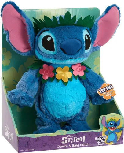 Dance & Sing Stitch Plush 38 cm - Kuscheltiere - Erlebe Disney's Lilo und Stitch mit diesem 38 cm großen, tanzenden Stitch, der singt und mit hochwertigem, weichem Material begeistert!