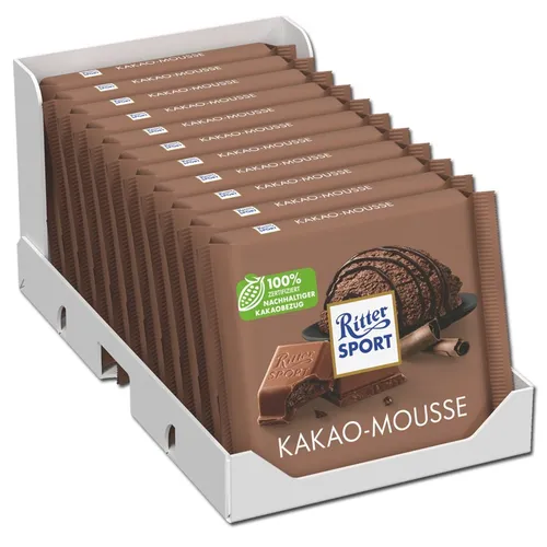  Ritter Sport Kakao-Mousse, Schokolade, 11 Tafeln je 100g 15,35€/1kg