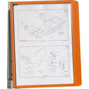 Durable Sichttafelsystem Vario Magnet Wall 5, A4, orange - Praktisches Präsentationssystem mit 5 magnetischen Sichttafeln im A4-Format, ideal für alle magnethaftenden Oberflächen. Made in Germany, mit einfacher Zapfenmechanik für schnelles Auswechseln.