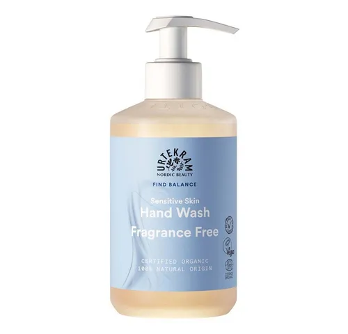Urtekram Fragrance Free Sensitive Skin Hand Soap - Duftfreie Flüssigseife für empfindliche Haut, mit milden Kokoszuckertensiden und Bio-Aloe vera-Extrakt, die sanft reinigt und die Haut während des Waschens pflegt.