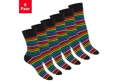 Footstar Socken Damen Ringel Socken (6 Paar)