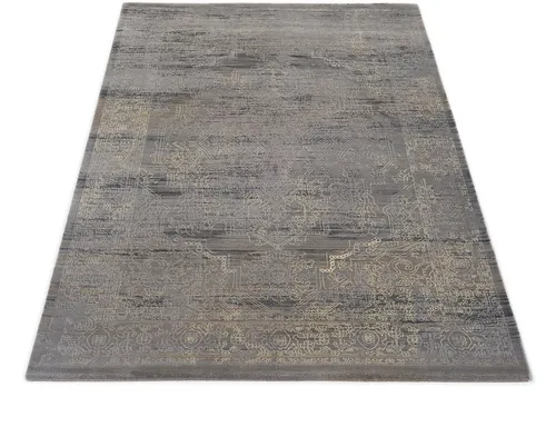 Musterring Teppich WAVE KONTURA - Kuscheliger Microfaser Teppich in Grau - Teppich aus der MUSTERRING DELUXE COLLECTION, 70 x 140 cm, 9 mm Höhe, ideal für Fußbodenheizung, pflegeleicht und stilvolles abstraktes Design.