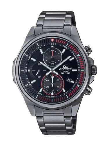 Casio Edifice Herrenuhr EFR-S572DC-1AVUEF mit Saphirglas - Armbanduhr mit Neo-Display, Stoppfunktion und wasserdicht bis 10 Bar. Robustes Edelstahlgehäuse und kratzfestes Saphirglas machen sie zum perfekten Begleiter für jeden Anlass.