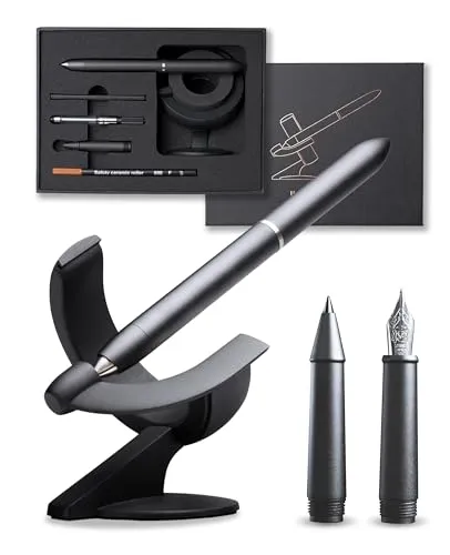 Produktbild novium Hoverpen Future – Luxuriöses Füllfederhalter & Rollerball Geschenkset in Deep Black