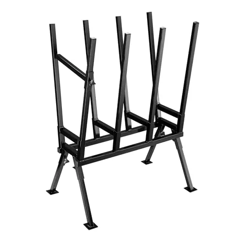 Wiltec Klappbarer Sägebock, 104x79x53 cm, 400 kg Traglast - Rasenmäherersatzteile & Rasenmäherzubehör - Robuster, klappbarer Sägebock mit 4 Haltern für sichere Holzfixierung und max. Traglast von 400 kg, ideal für Brennholzarbeiten.