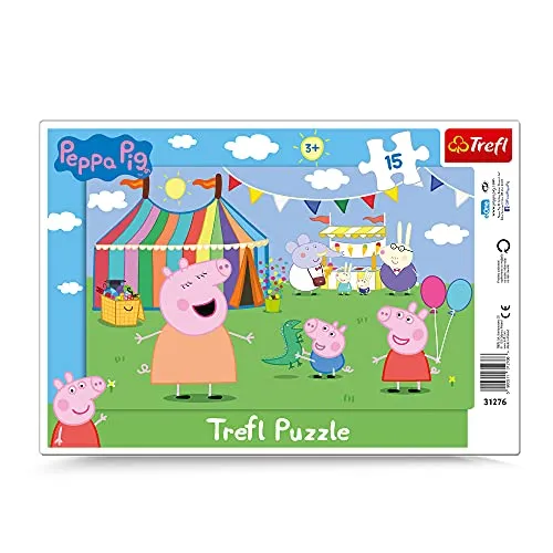 Trefl, Puzzle, Rahmenpuzzle mit Unterlage, 15 Teile, In Vergnügungspark, für Kinder ab 3 Jahren