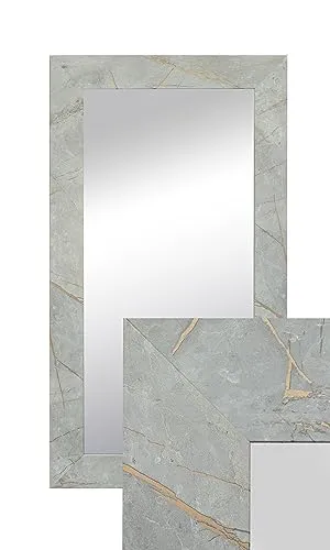 BD ART Wandspiegel Dekorativ Garderobenspiegel Ganzkörperspiegel 90x50cm Goldener Beton