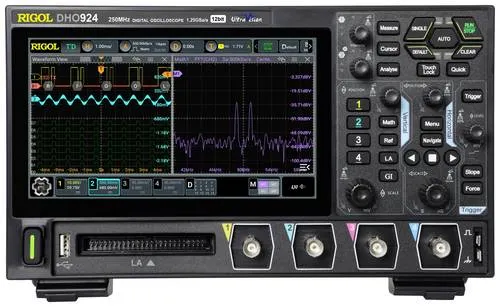 RIGOL DHO924 Tragbares digitales Oszilloskop - Labor-Oszilloskope mit 250 MHz Bandbreite, 12-Bit Auflösung und 16 digitalen Kanälen, ideal für präzise Feldmessungen und komplexe Analysen.