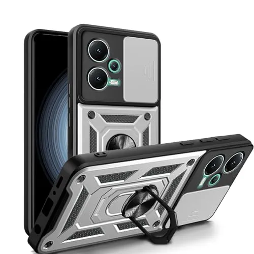 betterfon Handyhülle für Xiaomi Redmi Note 12 5G | Stoßfest & Kratzfest | Mit Kameraschutz, Anti-Fingerabdruck & robustem Panzerschutz-Design | Silber